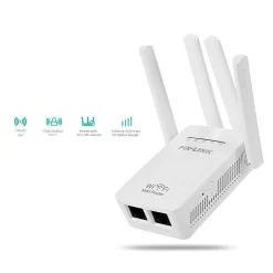 RIPETITORE DEL SEGNALE WIRELESS CON 4 ANTENNE 2 PORTE WIFI RANGE EXTENDER ROUTER