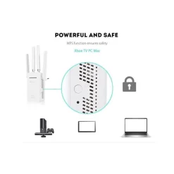 RIPETITORE DEL SEGNALE WIRELESS CON 4 ANTENNE 2 PORTE WIFI RANGE EXTENDER ROUTER