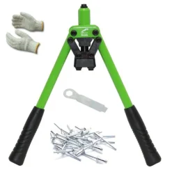 RIVETTATRICE MANUALE 310 MM 3 TESTINE PER RIVETTI DA 3.2 4.0 4.8 DOPPIO MANICO