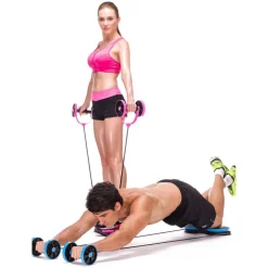ROLLER MULTIFUNZIONE ESTENSORE ADDOMINALI PETTORALI GLUTEI COSCE FITNESS