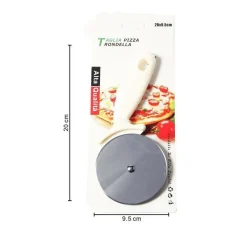 ROTELLA TAGLIA PIZZA IN ACCIAIO COLTELLO A RUOTA PER CUCINA RISTORANTE 20X9,5CM