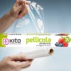 ROTOLO BOBINA PELLICOLA PER ALIMENTI TRASPARENTE IN PVC DA 50MT X 28CM ADERENTE