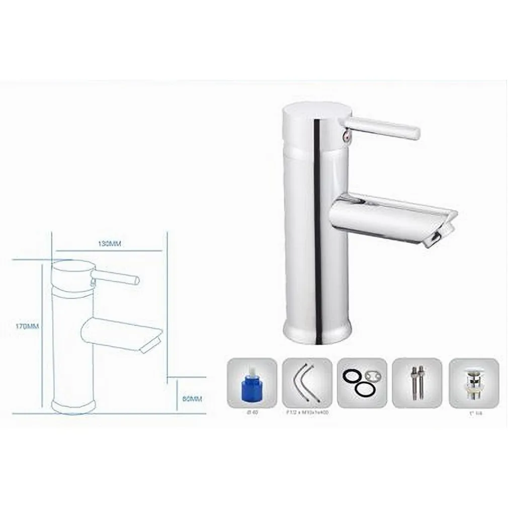 RUBINETTO BAGNO CROMATO LUCIDO MISCELATORE ORIENTABILE LAVABO A CANNA BASSA 87386