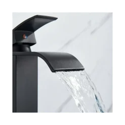 RUBINETTO BAGNO LAVABO MISCELATORE A CASCATA NERO OTTONE MONOCOMANDO MODERNO