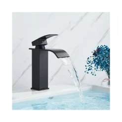 RUBINETTO BAGNO LAVABO MISCELATORE A CASCATA NERO OTTONE MONOCOMANDO MODERNO