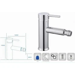 RUBINETTO BAGNO MODERNO CROMATO LUCIDO MISCELATORE ORIENTABILE PER BIDET 87387