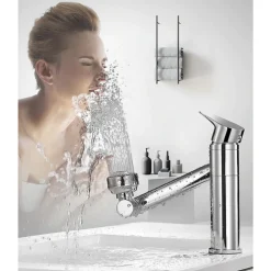 RUBINETTO MISCELATORE PER LAVABO LAVANDINO GIREVOLE 360° CON DOPPIO AREATORE