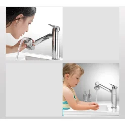 RUBINETTO MISCELATORE PER LAVABO LAVANDINO GIREVOLE 360° CON DOPPIO AREATORE