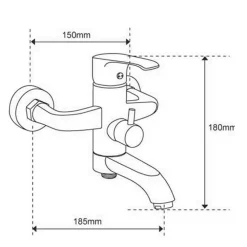 RUBINETTO MISCELATORE PER VASCA ESY_52791 MONOCOMANDO MONOFORO RUBINETTERIA