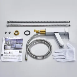 RUBINETTO MISCELATORE PER LAVANDINO LAVABO CROMATO CON DOCCETTA ESTRAIBILE