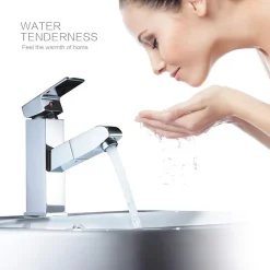 RUBINETTO MISCELATORE PER LAVANDINO LAVABO CROMATO CON DOCCETTA ESTRAIBILE