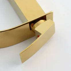 RUBINETTO ORO DA BAGNO DESIGN MODERNO A CASCATA MISCELATORE MONOCOMANDO DORATO