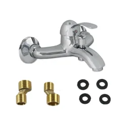 RUBINETTO VASCA A MURO MISCELATORE DOCCIA MONOCOMANDO DA BAGNO REGOLABILE 52441A