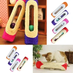 RULLO IN SISAL TIRAGRAFFI 29 X 7,5 CM CON PALLINE SONORE GIOCO PER GATTI