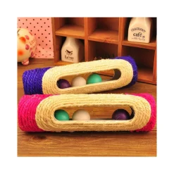 RULLO IN SISAL TIRAGRAFFI 29 X 7,5 CM CON PALLINE SONORE GIOCO PER GATTI