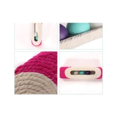 RULLO IN SISAL TIRAGRAFFI 29 X 7,5 CM CON PALLINE SONORE GIOCO PER GATTI