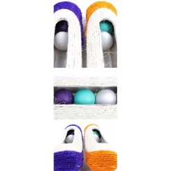 RULLO IN SISAL TIRAGRAFFI 29 X 7,5 CM CON PALLINE SONORE GIOCO PER GATTI