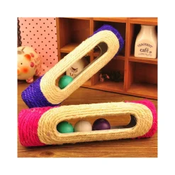 RULLO IN SISAL TIRAGRAFFI 29 X 7,5 CM CON PALLINE SONORE GIOCO PER GATTI