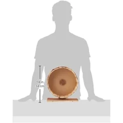 RUOTA IN LEGNO NATURALE ACCESSORIO PER RODITORI 29 X 14 X 31 CM CON PIEDISTALLO