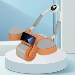 RUOTA PER ADDOMINALE CON RULLO PER ESERCIZI CON SUPPORTO GOMITI TIMER PORTACELLULARE