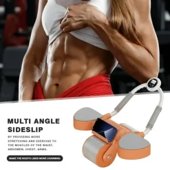 RUOTA PER ADDOMINALE CON RULLO PER ESERCIZI CON SUPPORTO GOMITI TIMER PORTACELLULARE