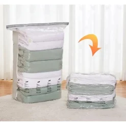 SACCHETTO BORSA SOTTOVUOTO VESTITI PIUMINI CASA NESSUNA POMPA SALVASPAZIO ARMADIO 50X70X32CM