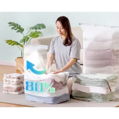 SACCHETTO BORSA SOTTOVUOTO VESTITI PIUMINI CASA NESSUNA POMPA SALVASPAZIO ARMADIO 80X100X32CM