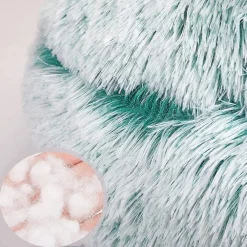 SACCO A PELO SEMICHIUSO IN PELLICCIA SINTETICA MORBIDO PER GATTI CANI VERDE 40CM