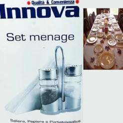 SALIERA PEPIERA PORTATOVAGLIOLI CESTELLO CUCINA SERVIRE TAVOLA PORTASPEZIE