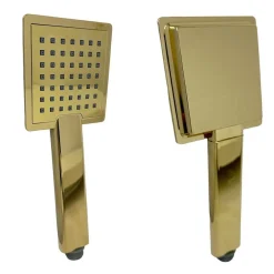 SALISCENDI BAGNO COLONNA DOCCIA MISCELATORE ORO SOFFIONE QUADRATO DOCCETTA 87305