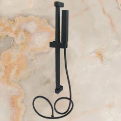 SALISCENDI 60CM DOCCIA NERO CON DOCCINO SOFFIONE QUADRATO BAGNO 87495 TUBO 180CM