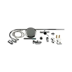 SALISCENDI COMPLETO ASTA DOCCIA DOCCETTA ANTICALCARE ACCIAIO INOX 22X3,2CM CROMO