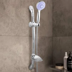 SALISCENDI CON SOFFIONE DOCCIA 3 FUNZIONI GETTI ASTA 67 CM CROMATO BAGNO VASCA