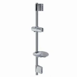 SALISCENDI CROMATO PER SOFFIONE DOCCIA CON PORTA SAPONE BAGNO MODERNO 60CM 79361