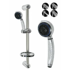 SALISCENDI DOCCIA BAGNO CON SOFFIONE DOCCETTA TUBO CON PORTASAPONE CROMATO 69130