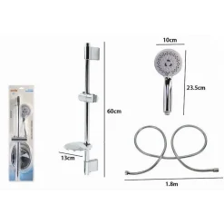 SALISCENDI DOCCIA CROMATO DOCCETTA MULTIGETTO MENSOLA PORTASAPONE BAGNO TUBO 79390