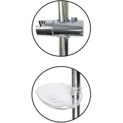 SALISCENDI PER SOFFIONE DOCCIA ALTEZZA REGOLABILE CON PORTASAPONE 70 CM 69203