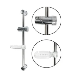 SALISCENDI PER SOFFIONE DOCCIA ALTEZZA REGOLABILE CON PORTASAPONE 60 CM 69155