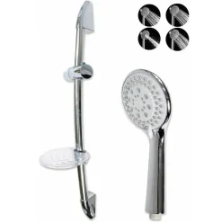 SALISCENDI SOFFIONE 10CM MULTIGETTO REGOLABILE PORTASAPONE 70CM FLESSIBILE 69137