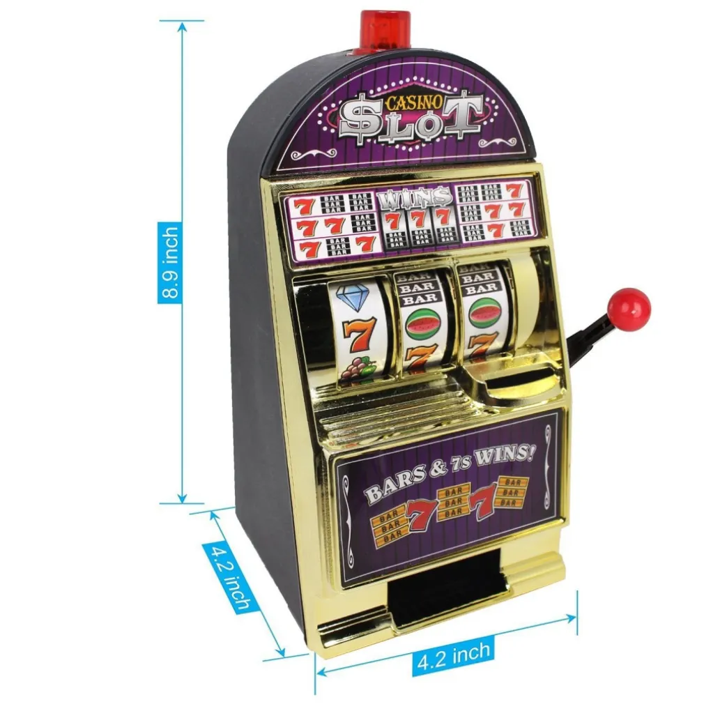 SALVADANAIO SLOT MACHINE CON CAMPANELLO LUCI E SUONI REALISTICI MONEY BANK SAVER