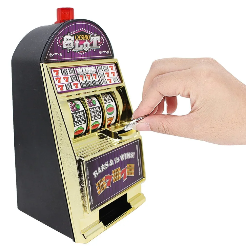 SALVADANAIO SLOT MACHINE CON CAMPANELLO LUCI E SUONI REALISTICI MONEY BANK SAVER
