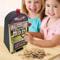 SALVADANAIO SLOT MACHINE CON CAMPANELLO LUCI E SUONI REALISTICI MONEY BANK SAVER
