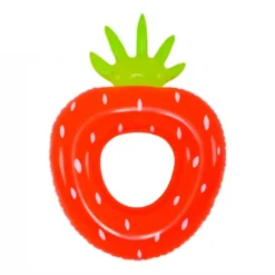 SALVAGENTE CIAMBELLA GONFIABILE ANELLO FORMA DI FRAGOLA 76X101CM MARE PISCINA 016099
