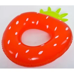 SALVAGENTE CIAMBELLA GONFIABILE ANELLO FORMA DI FRAGOLA 76X101CM MARE PISCINA 016099