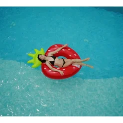 SALVAGENTE CIAMBELLA GONFIABILE ANELLO FORMA DI FRAGOLA 76X101CM MARE PISCINA 016099