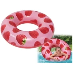 SALVAGENTE CIAMBELLA GONFIABILE PISCINA PER ADULTO AL LAMPONE PROFUMATO Ø119CM 019975