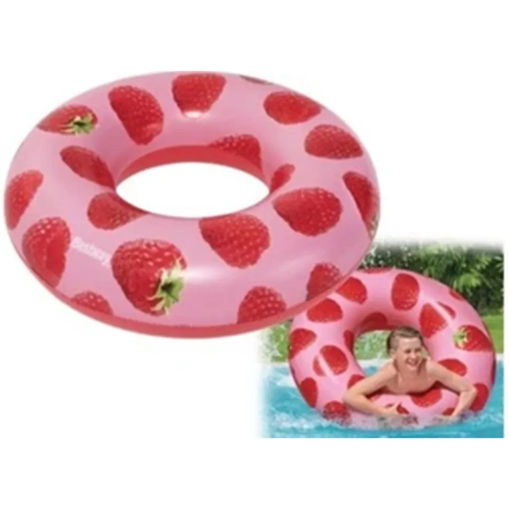 SALVAGENTE CIAMBELLA GONFIABILE PISCINA PER ADULTO AL LAMPONE PROFUMATO Ø119CM 019975