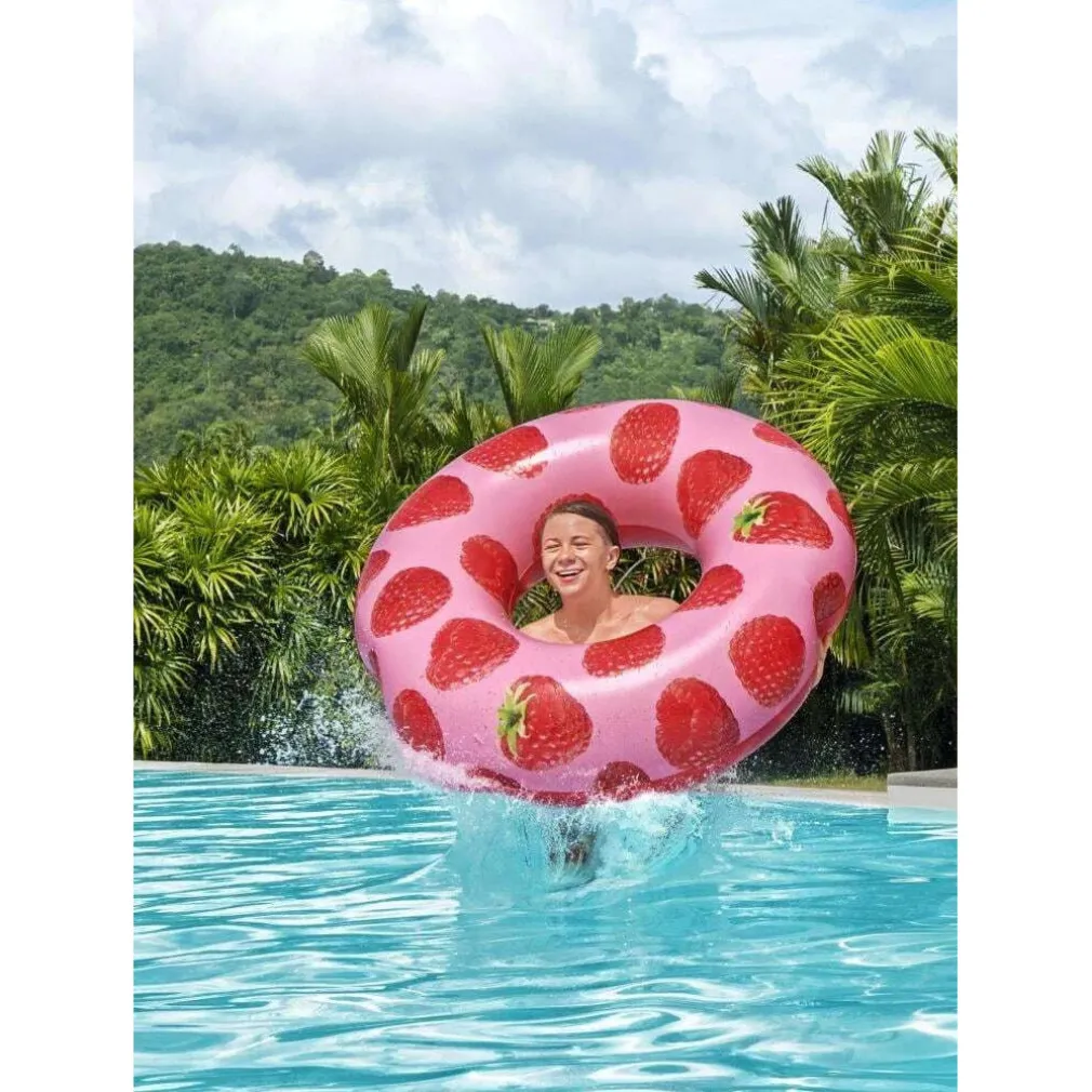 SALVAGENTE CIAMBELLA GONFIABILE PISCINA PER ADULTO AL LAMPONE PROFUMATO Ø119CM 019975