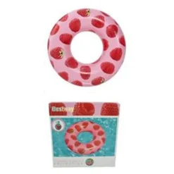 SALVAGENTE CIAMBELLA GONFIABILE PISCINA PER ADULTO AL LAMPONE PROFUMATO Ø119CM 019975