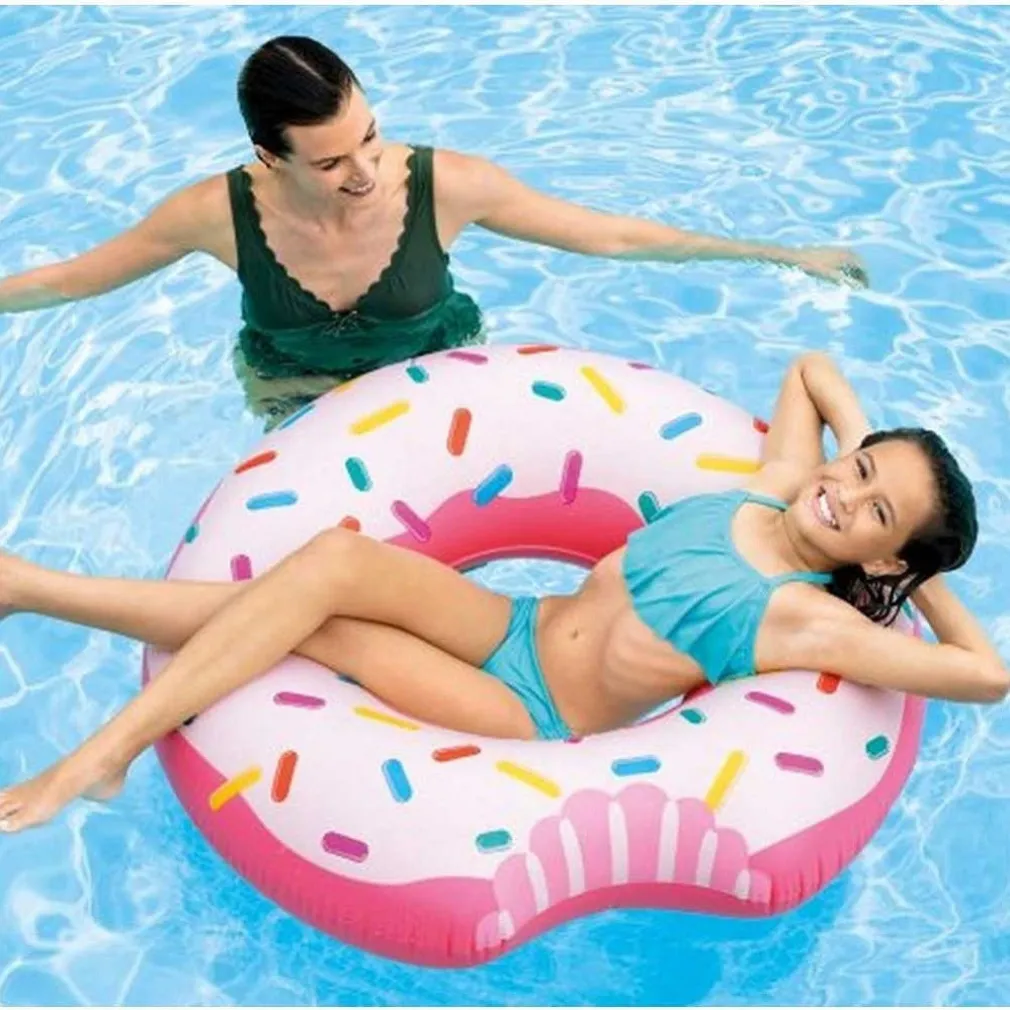 SALVAGENTE CIAMBELLA GONFIABILE STAMPA DONUTS MANGIUCCHIATA 107 CM MARE PISCINA